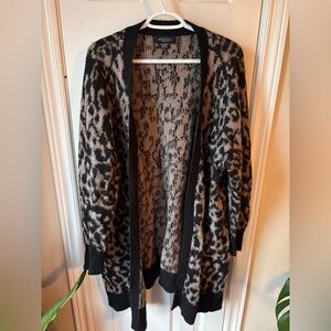 Addition Elle - Black and Camel Animal Print Cardigan